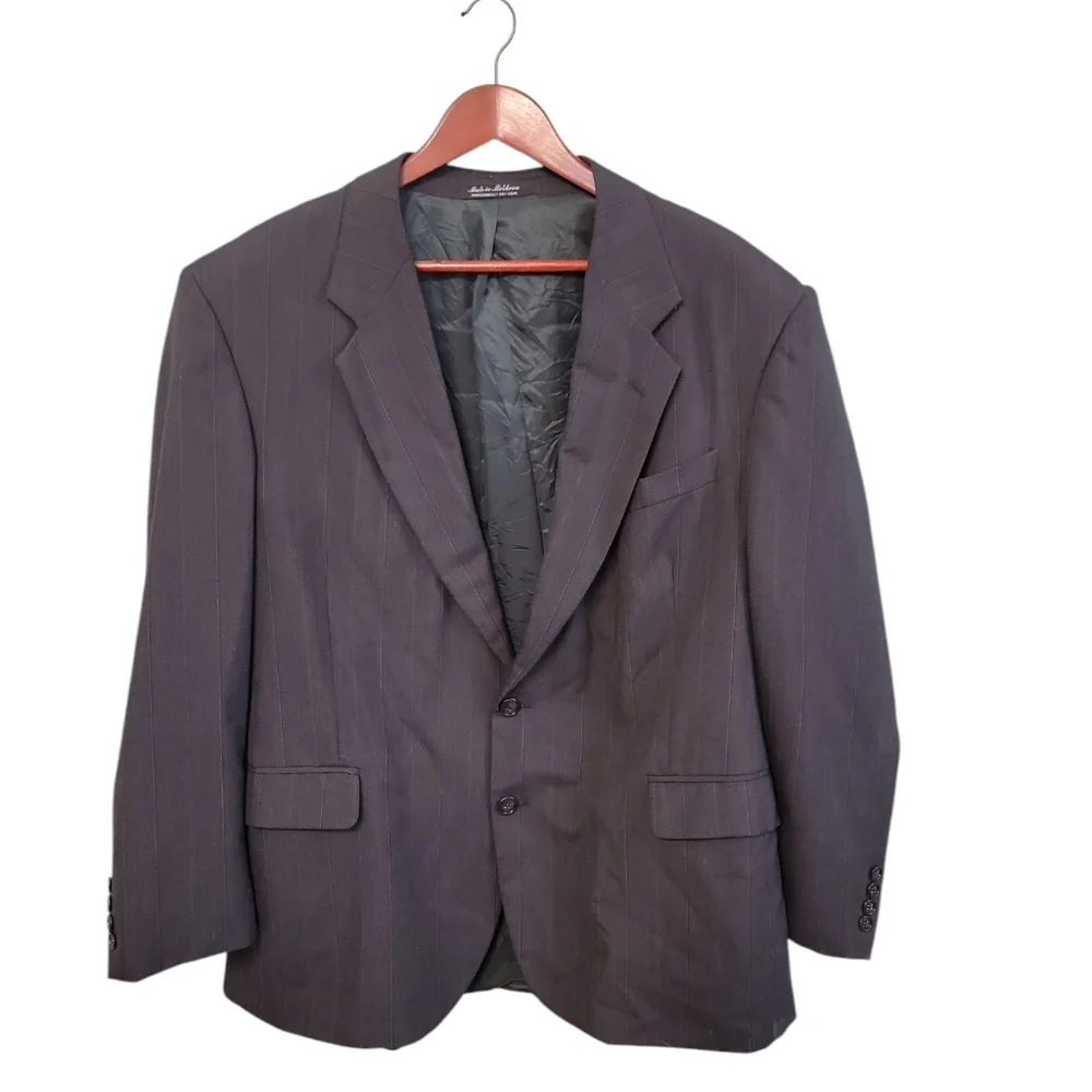 Kilburne And Finch Wool Blend‎ Stripe 2 Button Office Mens Blazer Size 44R